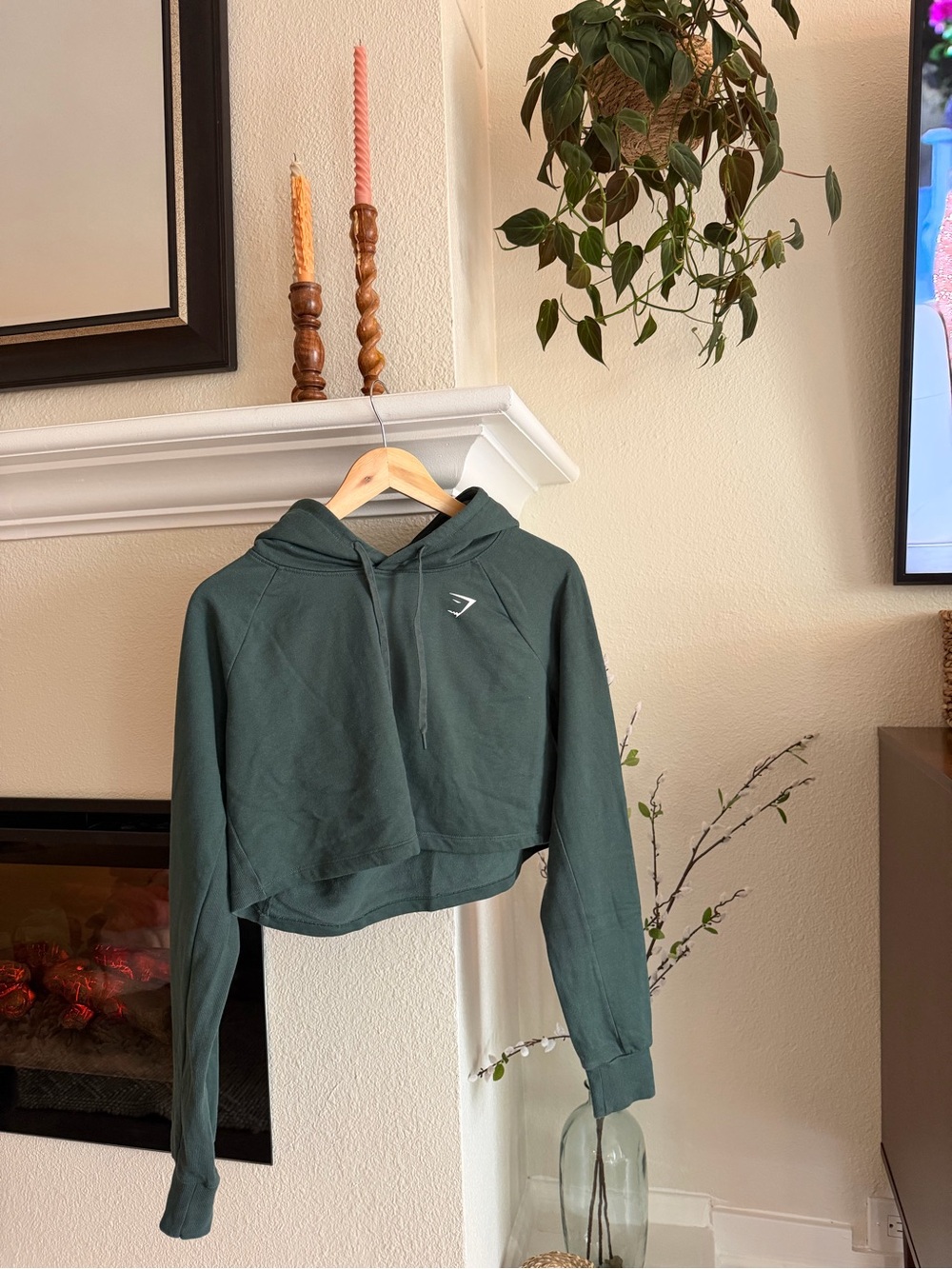 Gymshark Forest Green Cropped Hoodie